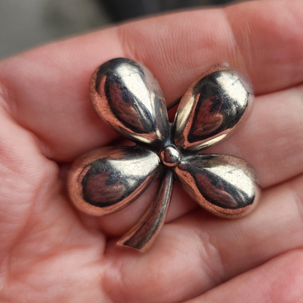 Handmade Sterling Silver 925 Danecraft 4 Leaf Clover Good Luck Brooch 49$
